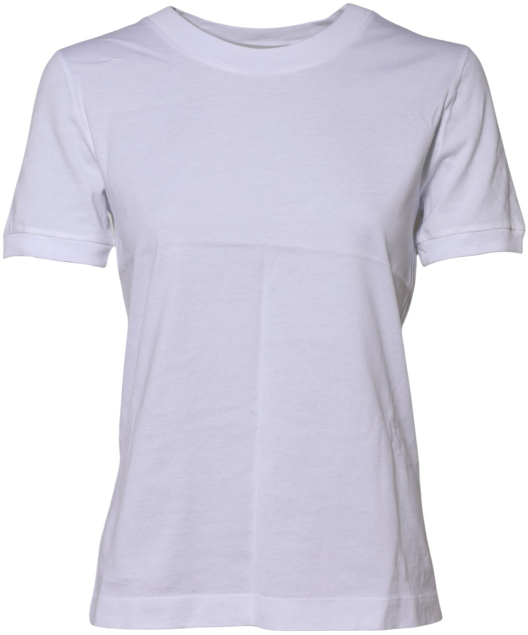 Dolce & Gabbana White Cotton Round Neck Short Sleeves T-shirt Wit