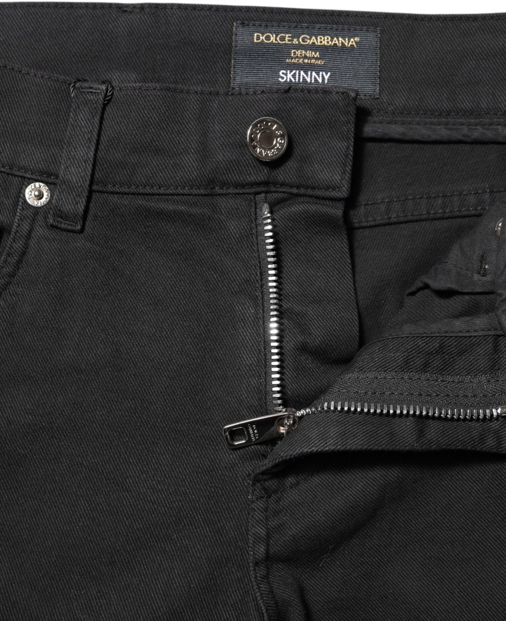 Dolce & Gabbana Black Tattered White Lining Skinny Denim Jeans Divers