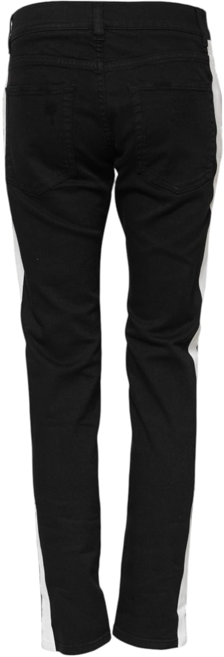 Dolce & Gabbana Black Tattered White Lining Skinny Denim Jeans Divers