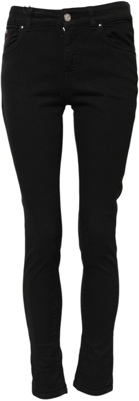 Dolce & Gabbana Black Cotton Skinny Mid Waist Denim Jeans Zwart