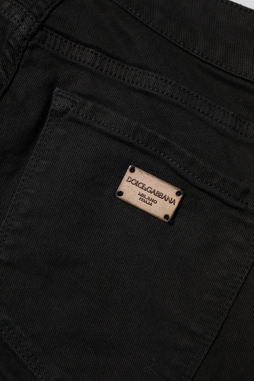Dolce & Gabbana Black Cotton Skinny Mid Waist Denim Jeans Zwart