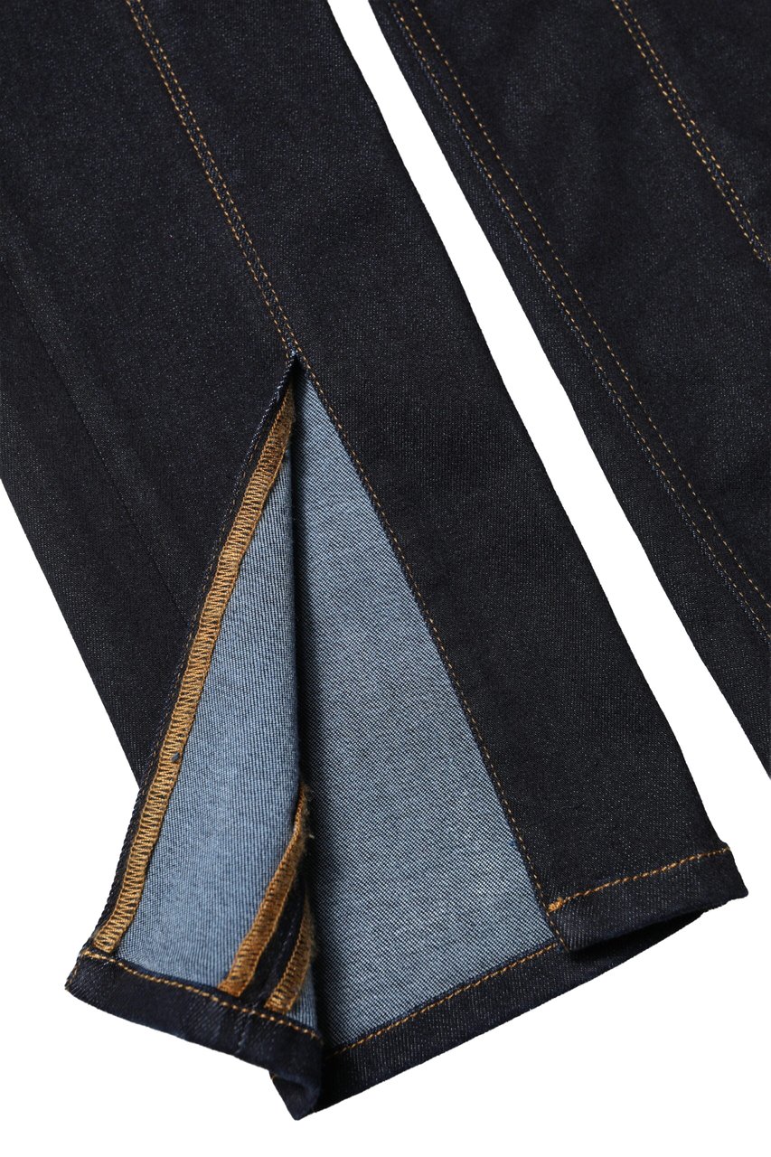 Dolce & Gabbana Blue Cotton High Waist Skinny Denim Jeans Blauw
