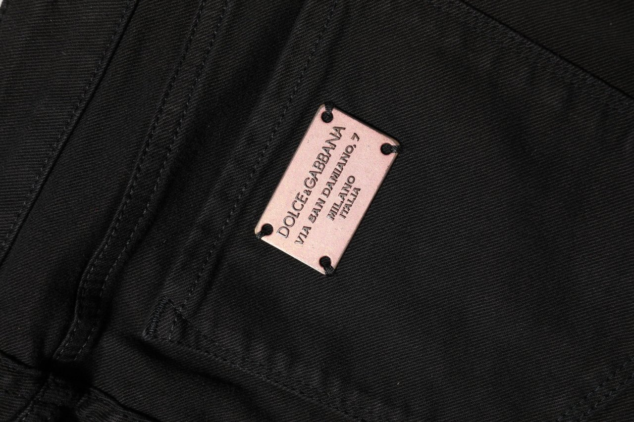 Dolce & Gabbana Black Cotton Skinny Mid Waist Denim Jeans Zwart