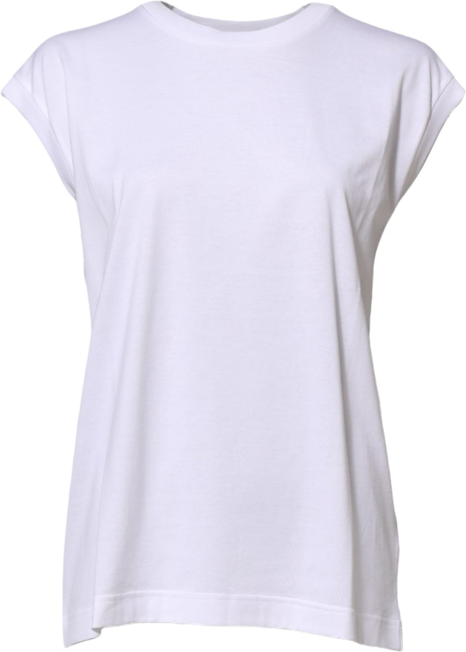 Dolce & Gabbana White Cotton Sleeveless Women Tank T-shirt Wit