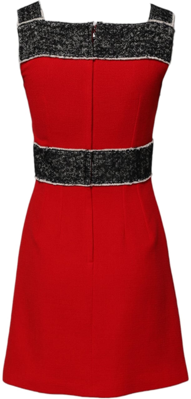 Dolce & Gabbana Red Wool Sleeveless A-line Flared Mini Dress Divers