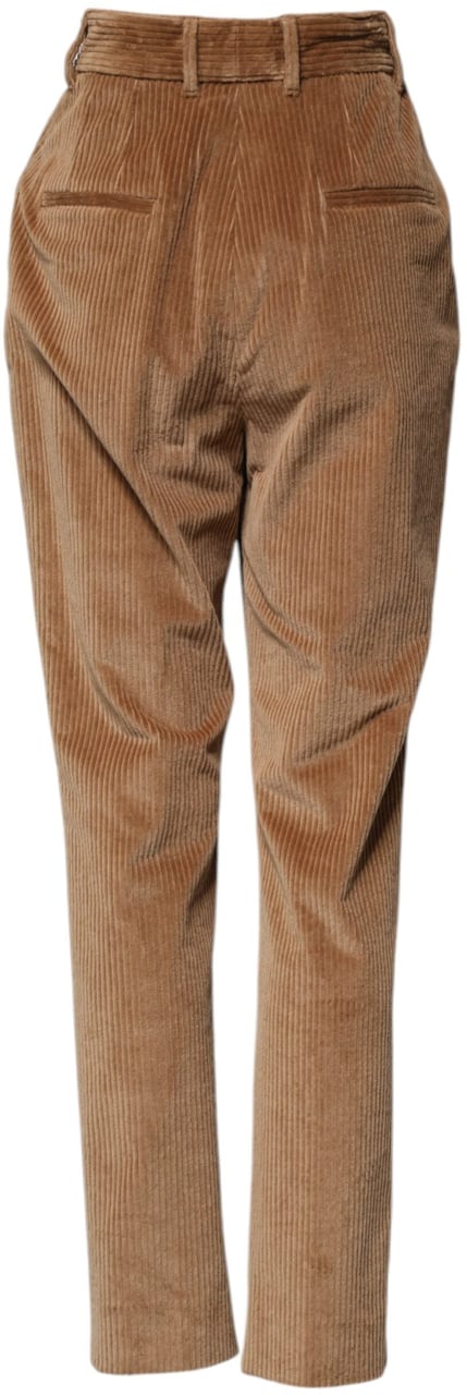 Dolce & Gabbana Brown Cotton Corduroy Tapered Pants Bruin