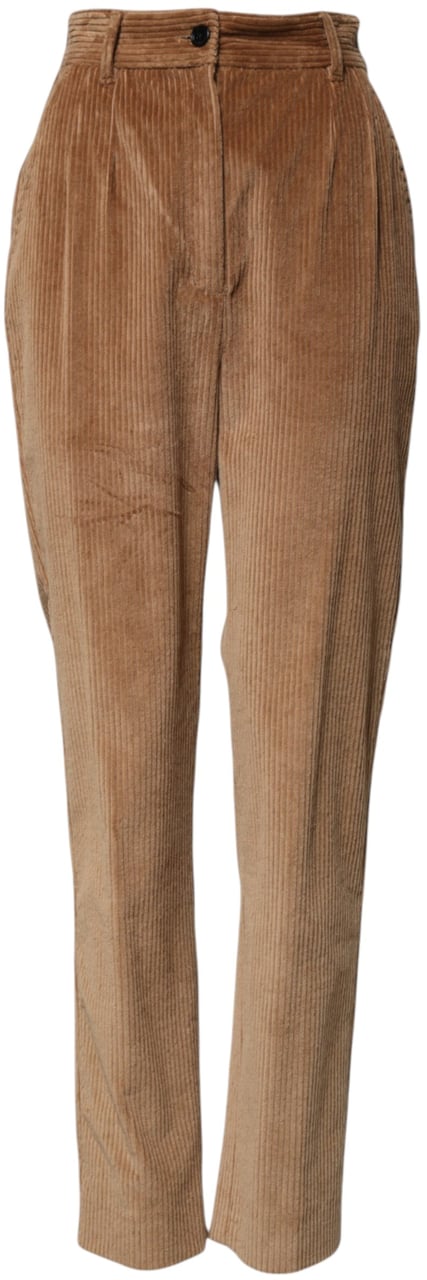 Dolce & Gabbana Brown Cotton Corduroy Tapered Pants Bruin