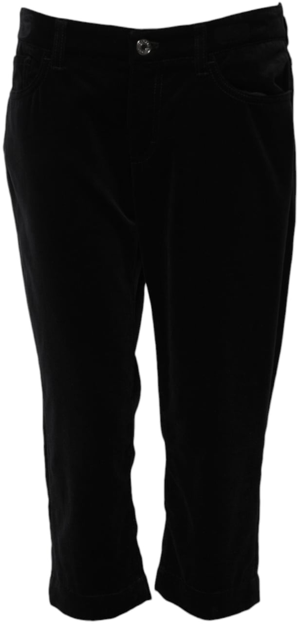 Dolce & Gabbana Black Cotton Skinny Capri Cropped Denim Jeans Zwart