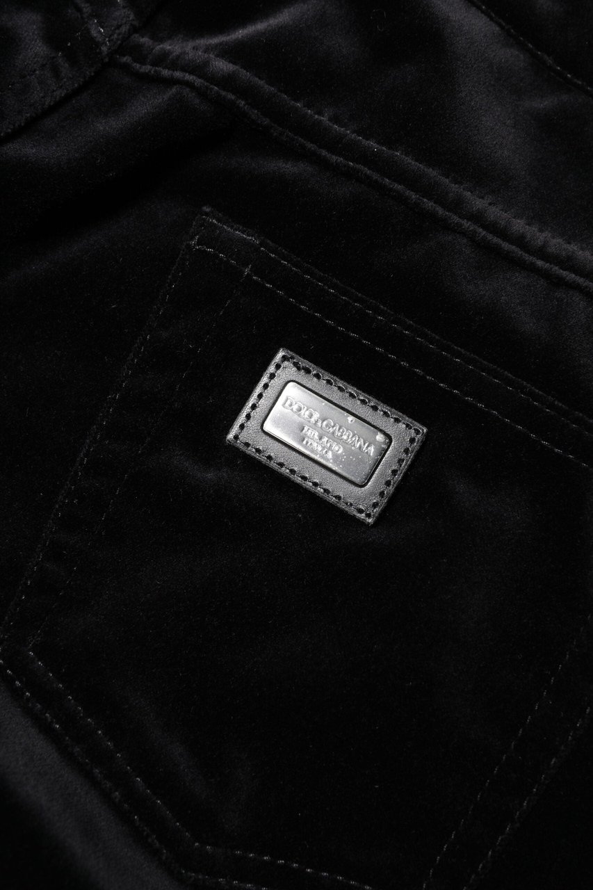 Dolce & Gabbana Black Cotton Skinny Capri Cropped Denim Jeans Zwart