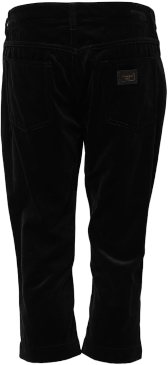 Dolce & Gabbana Black Cotton Skinny Capri Cropped Denim Jeans Zwart