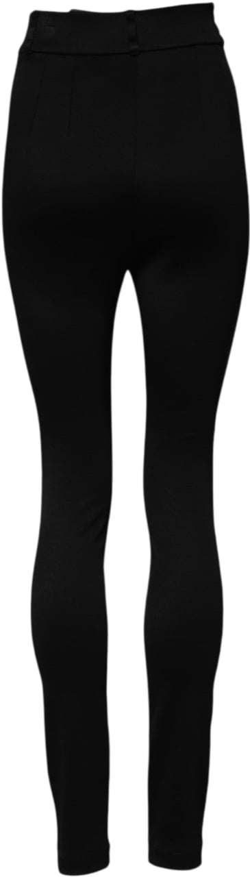 Dolce & Gabbana Black Nylon High Waist Skinny Leggings Pants Zwart