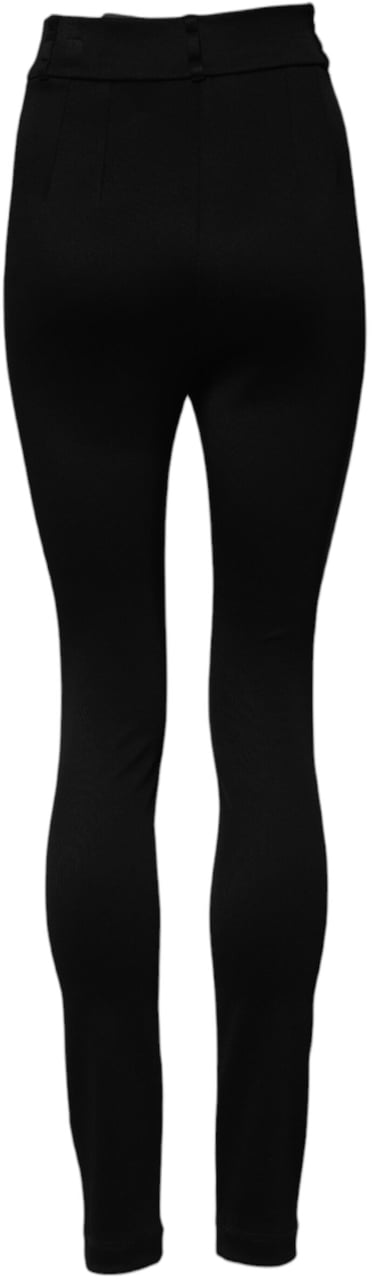Dolce & Gabbana Black Nylon High Waist Skinny Leggings Pants Zwart