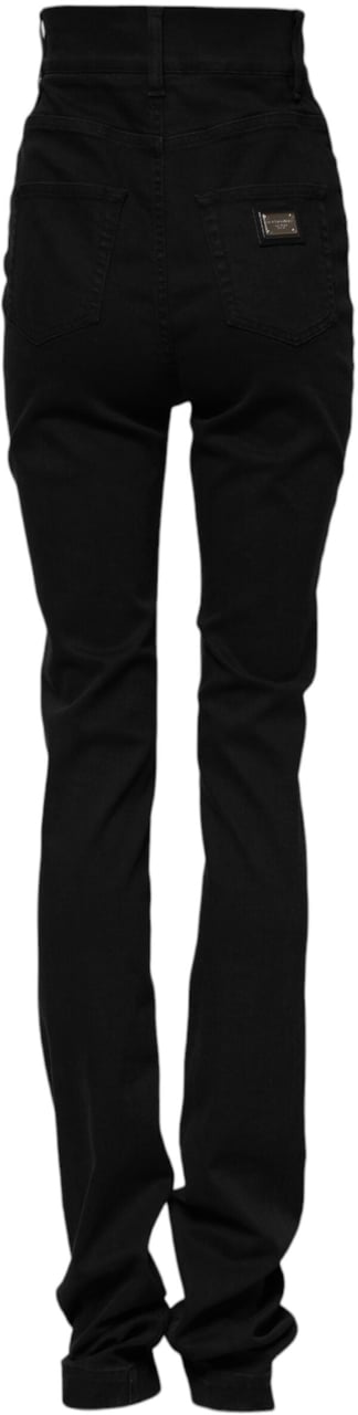 Dolce & Gabbana Black Cotton High Waist Skinny Denim Jeans Zwart