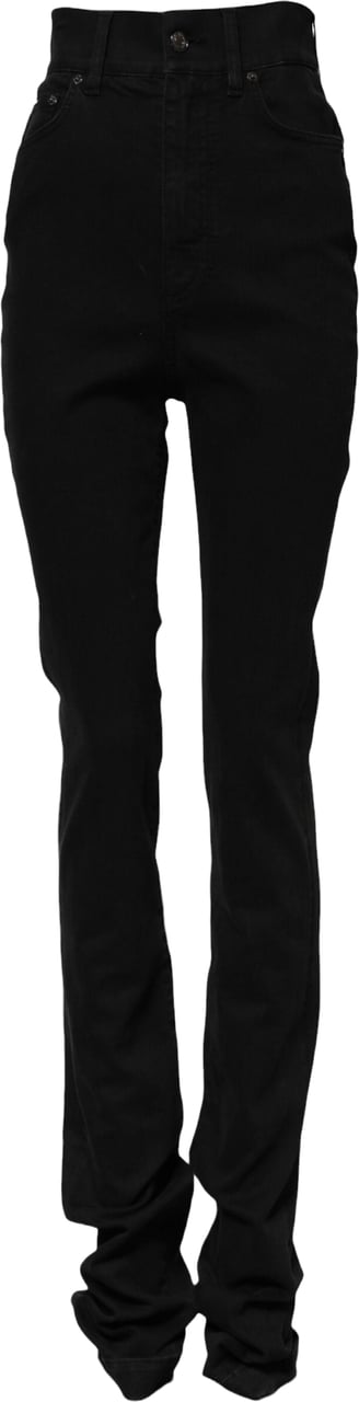Dolce & Gabbana Black Cotton High Waist Skinny Denim Jeans Zwart