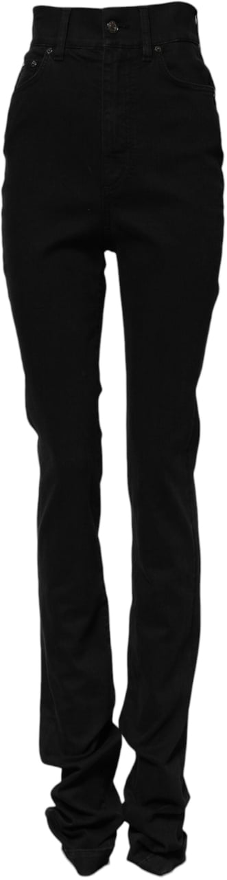 Dolce & Gabbana Black Cotton High Waist Skinny Denim Jeans Zwart