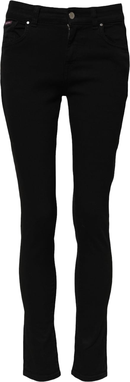 Dolce & Gabbana Black Cotton Skinny Mid Waist Denim Jeans Zwart