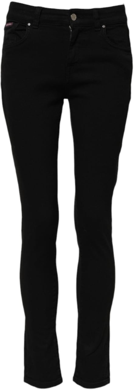 Dolce & Gabbana Black Cotton Skinny Mid Waist Denim Jeans Zwart