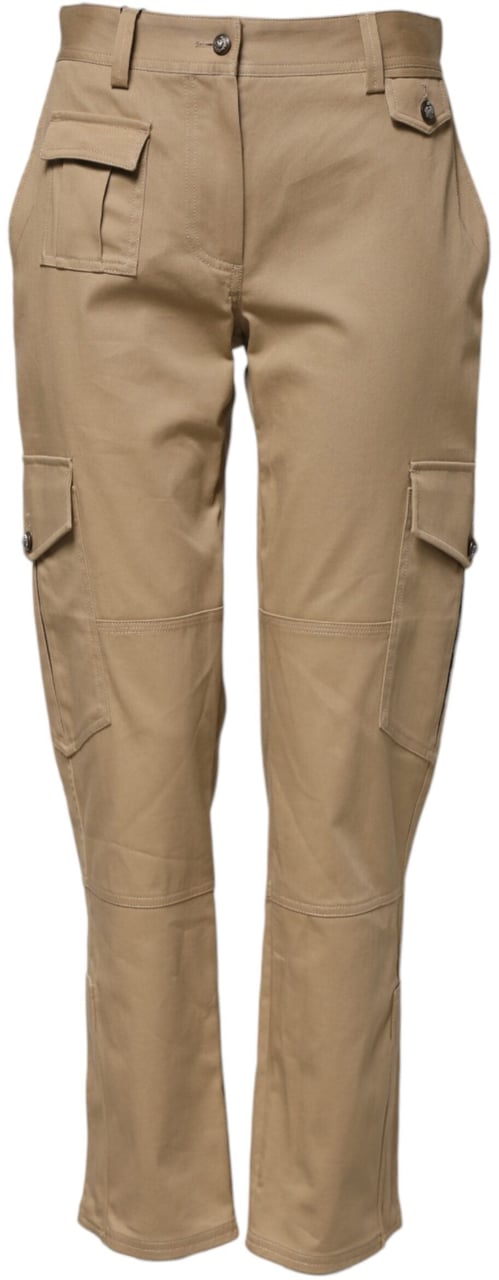 Dolce & Gabbana Beige Mid Waist Cargo Tapered Pants Beige