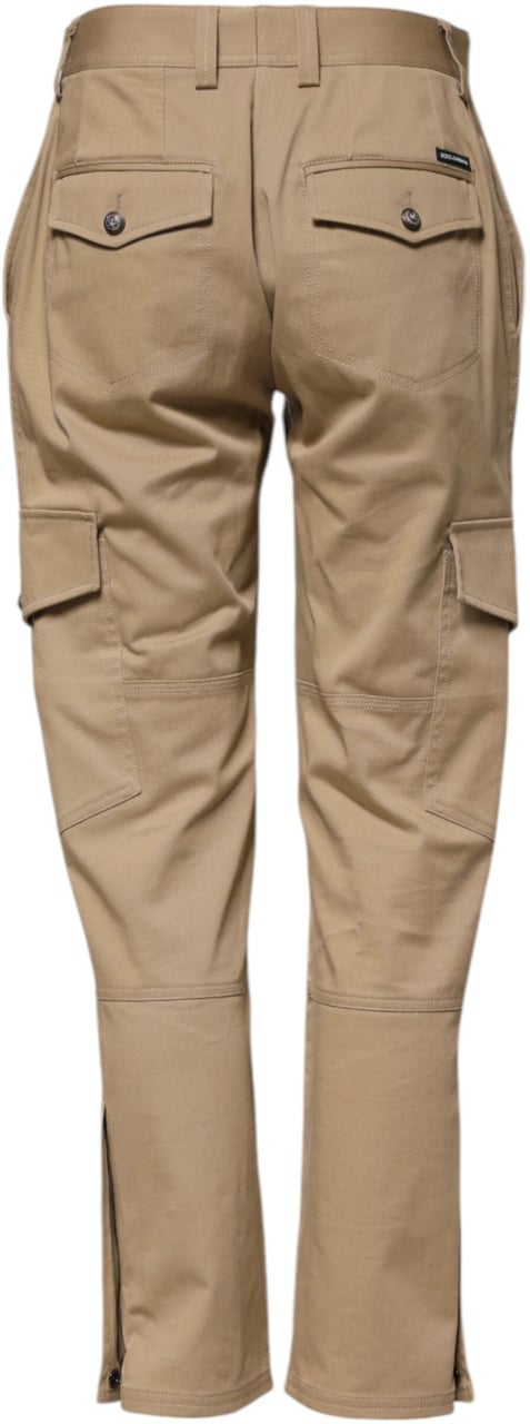 Dolce & Gabbana Beige Mid Waist Cargo Tapered Pants Beige