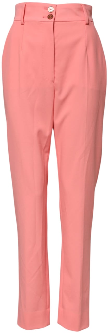 Dolce & Gabbana Pink High Waist Tapered Dress Pants Roze