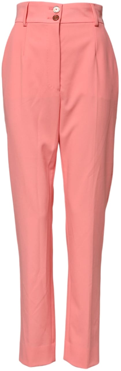 Dolce & Gabbana Pink High Waist Tapered Dress Pants Roze