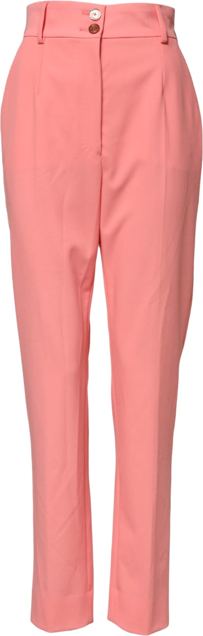 Dolce & Gabbana Pink High Waist Tapered Dress Pants Roze
