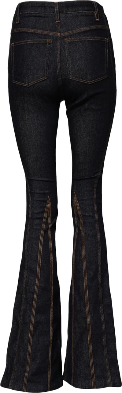 Dolce & Gabbana Black Cotton Mid Waist Bootcut Denim Jeans Zwart