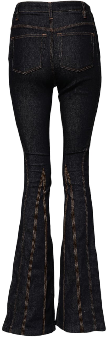 Dolce & Gabbana Black Cotton Mid Waist Bootcut Denim Jeans Zwart