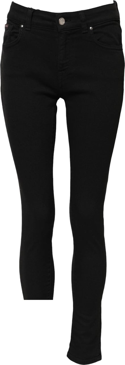 Dolce & Gabbana Black Cotton Logo Skinny MidWaist Denim Jeans Zwart