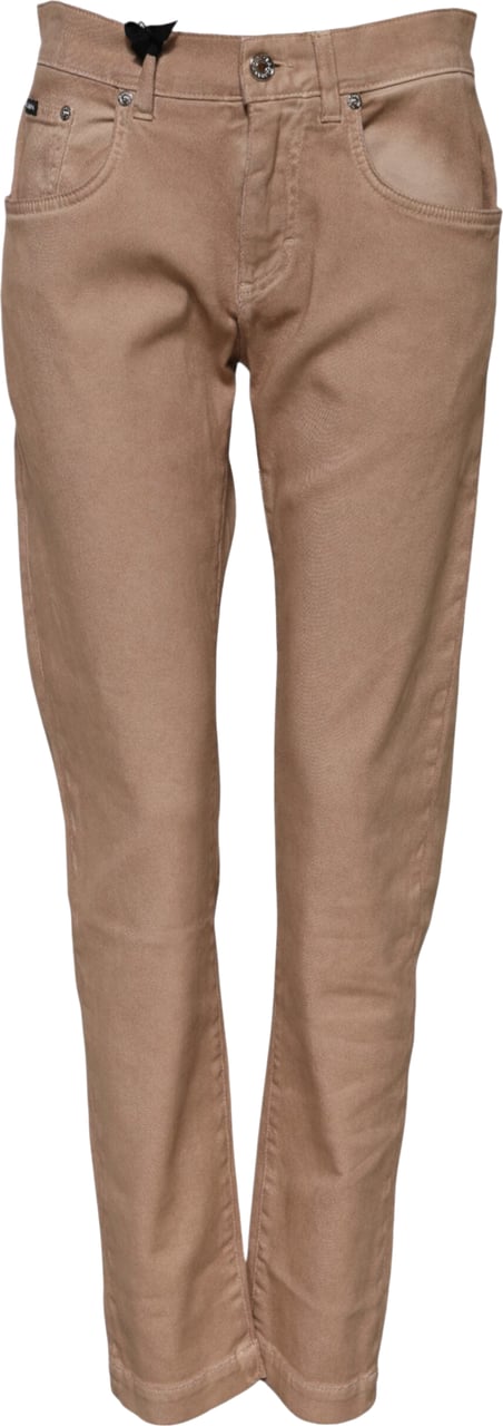 Dolce & Gabbana Brown Cotton Boyfriend Denim Trousers Jeans Bruin