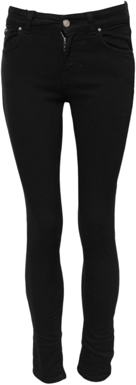 Dolce & Gabbana Black Cotton Skinny Mid Waist Denim Jeans Zwart