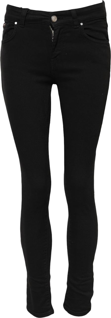Dolce & Gabbana Black Cotton Skinny Mid Waist Denim Jeans Zwart