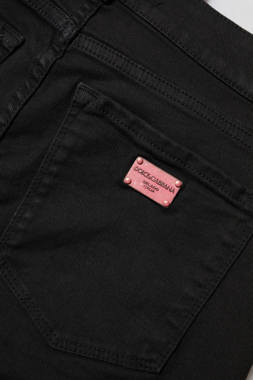 Dolce & Gabbana Black Cotton Skinny Mid Waist Denim Jeans Zwart