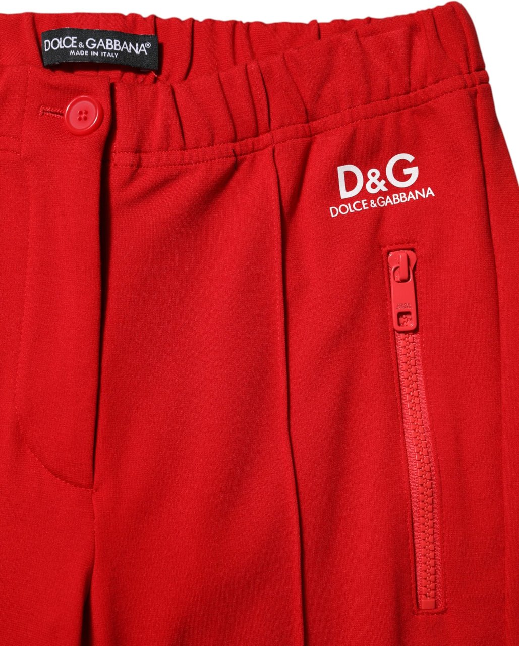 Dolce & Gabbana Red Mid Waist Slim Fit Pants Rood