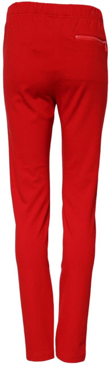 Dolce & Gabbana Red Mid Waist Slim Fit Pants Rood