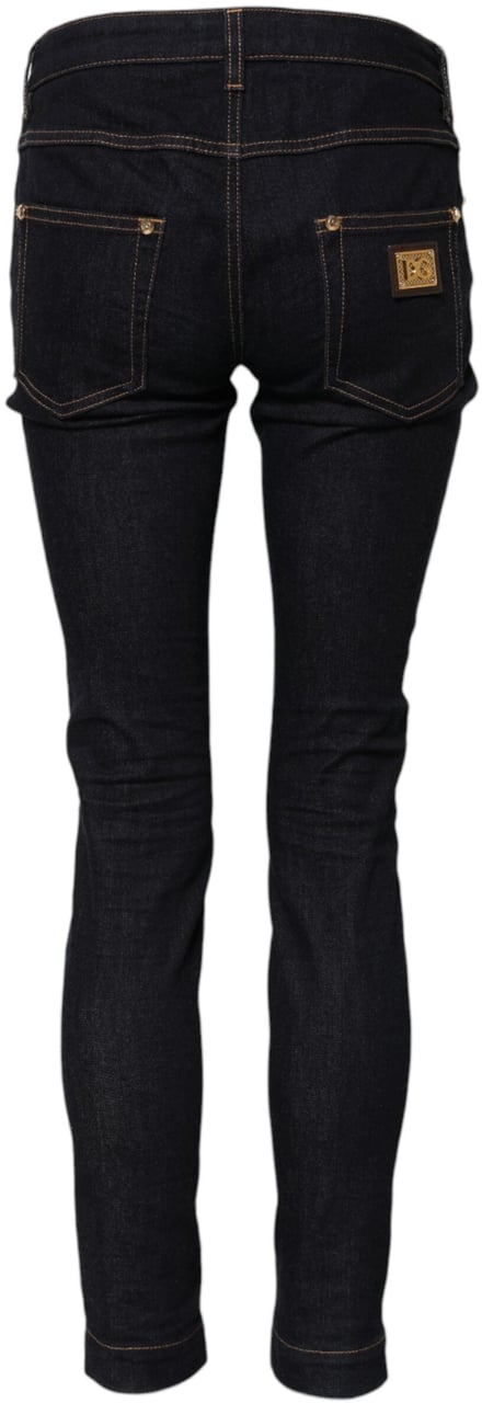 Dolce & Gabbana Blue Cotton PRETTY LowWaist Skinny Denim Jeans Blauw