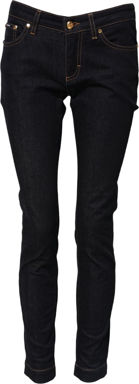 Dolce & Gabbana Blue Cotton PRETTY LowWaist Skinny Denim Jeans Blauw