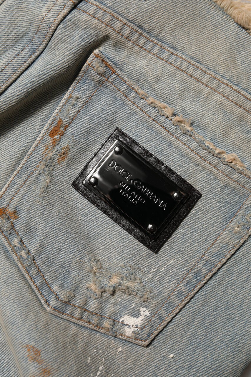 Dolce & Gabbana Light Blue High Waist Skinny Denim Jeans Lichtblauw