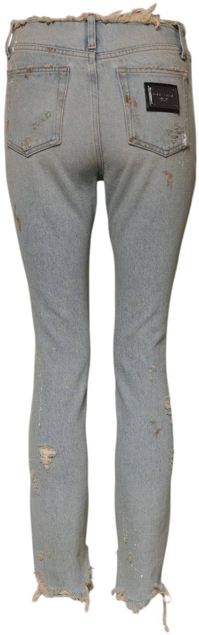 Dolce & Gabbana Light Blue High Waist Skinny Denim Jeans Lichtblauw
