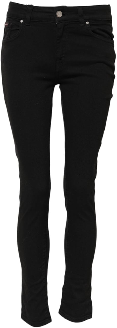 Dolce & Gabbana Black Cotton Skinny Mid Waist Denim Jeans Zwart