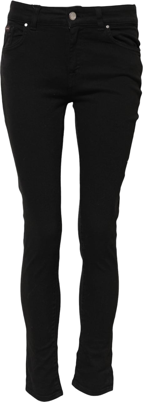 Dolce & Gabbana Black Cotton Skinny Mid Waist Denim Jeans Zwart