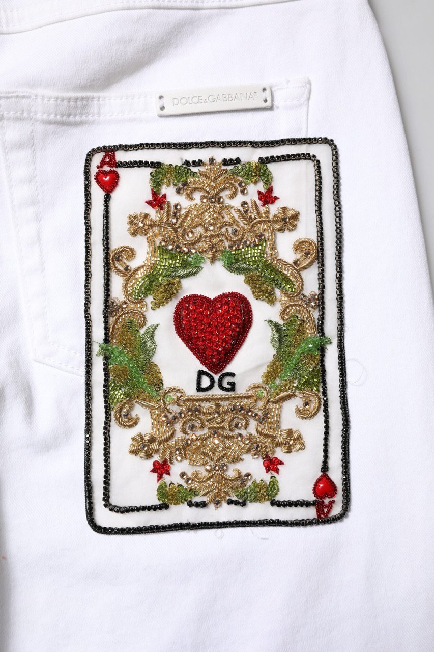 Dolce & Gabbana White GRACE Mid Waisted Skinny Denim Jeans Wit