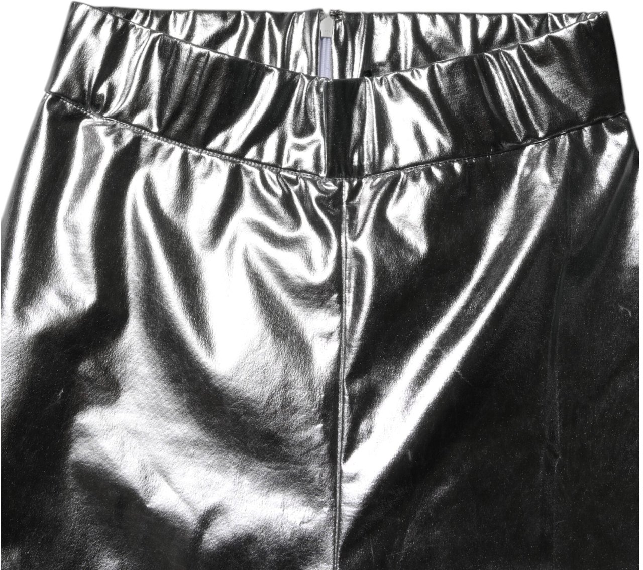 Dolce & Gabbana Metallic Silver Polyester Slim Fit Leggings Pants Zilver