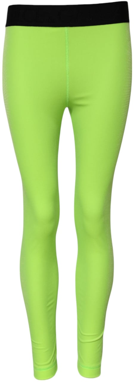 Dolce & Gabbana Green Nylon Slim Fit Leggings Pants Groen