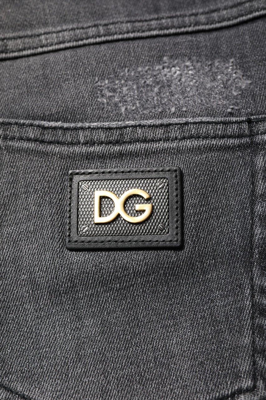 Dolce & Gabbana Dark Gray AUDREY Cotton Skinny Denim Jeans Grijs
