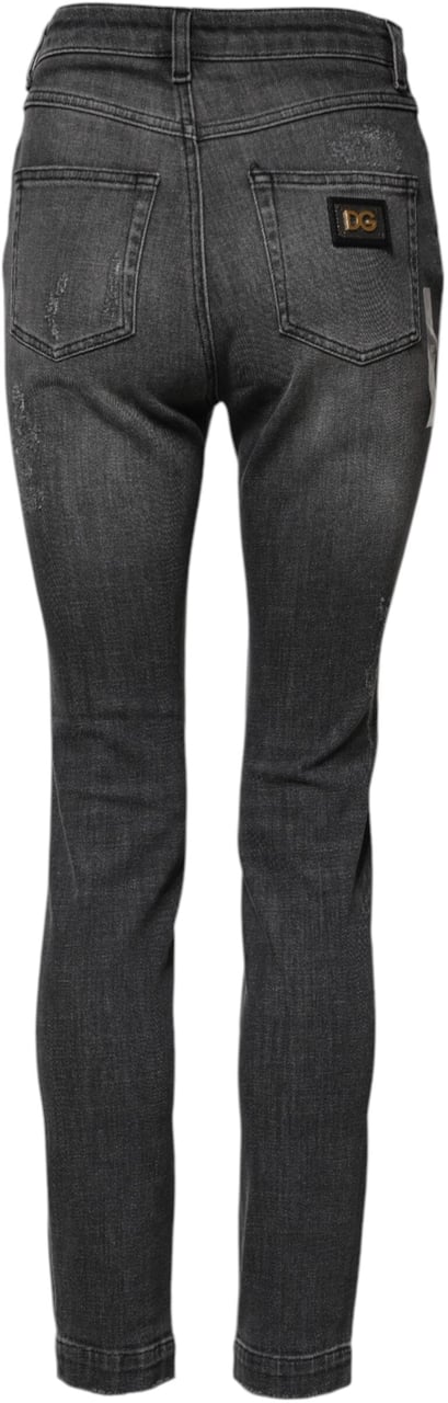 Dolce & Gabbana Dark Gray AUDREY Cotton Skinny Denim Jeans Grijs