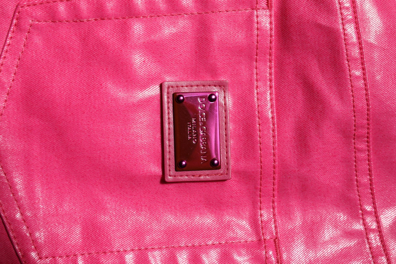 Dolce & Gabbana Pink Cotton High Waisted Skinny Denim Jeans Roze