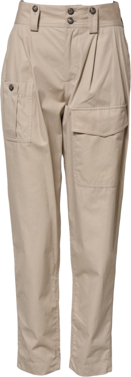 Dolce & Gabbana Beige Cotton High Waisted Pants Beige