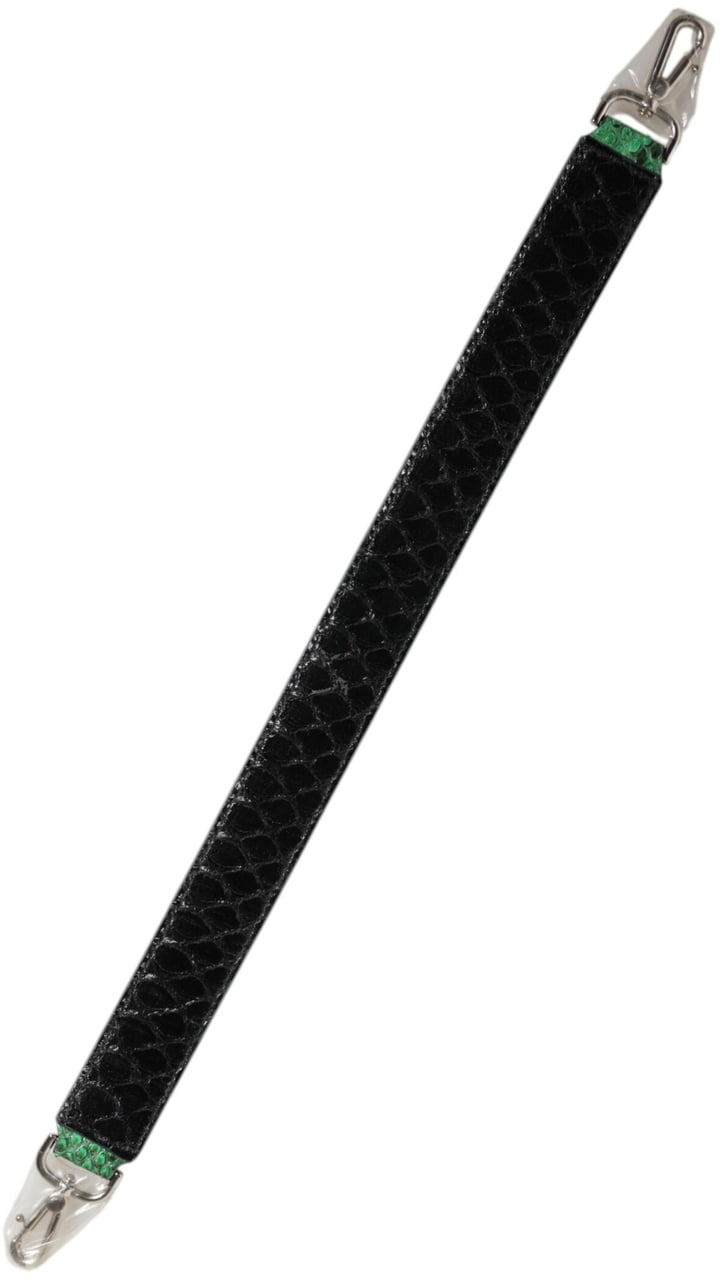 Dolce & Gabbana Black Green Exotic Leather Bag Shoulder Strap Groen