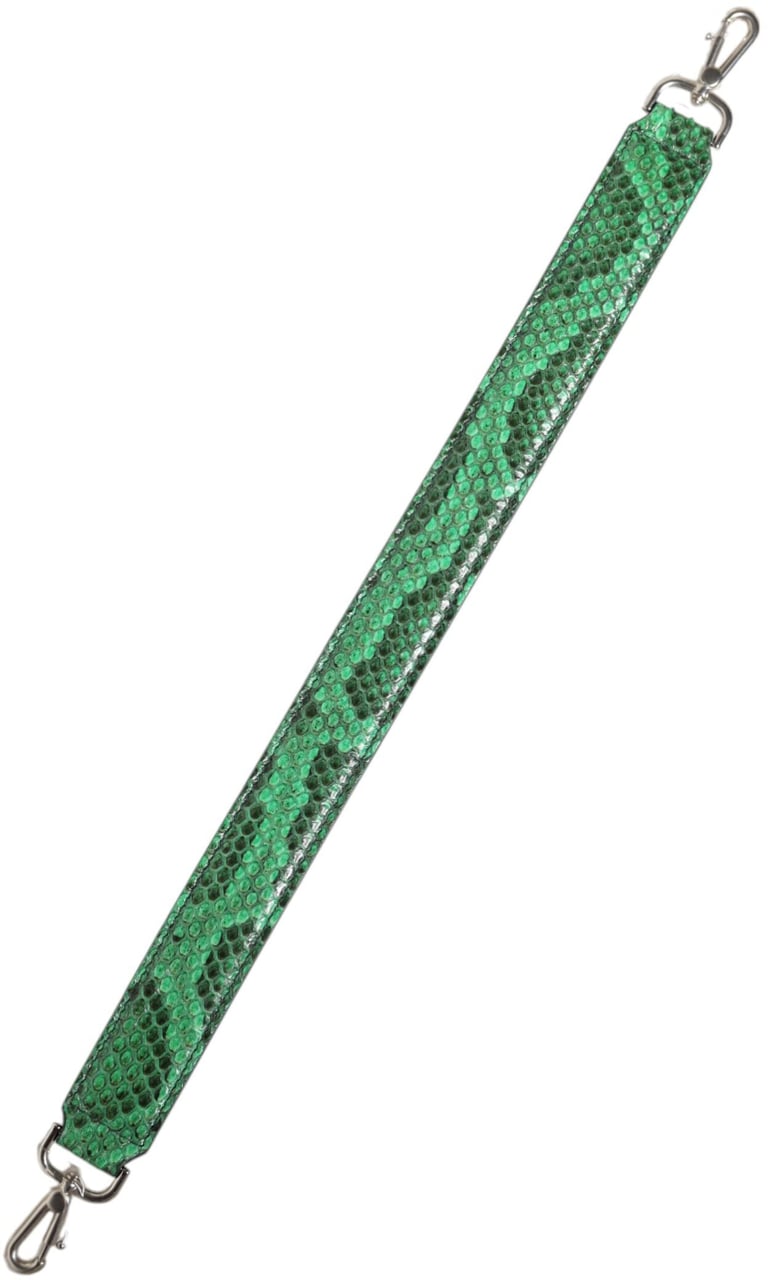 Dolce & Gabbana Black Green Exotic Leather Bag Shoulder Strap Groen